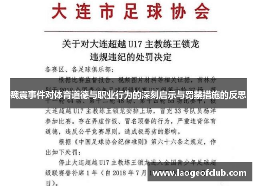 魏震事件对体育道德与职业行为的深刻启示与罚禁措施的反思 魏震事件对体育道德与职业行为的深刻启示与罚禁措施的反思